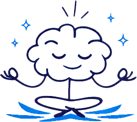 Mascot meditating peacefully