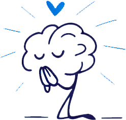 Memorezar mascot in a calm prayer pose