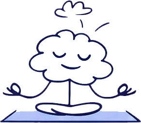 Memorezar mascot in a peaceful pose